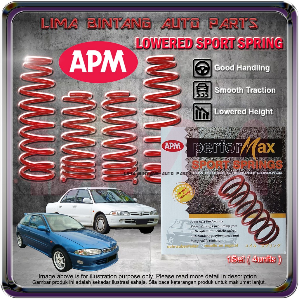 Proton Wira Satria 1.3 1.5 Sport Spring Lower Coil Spring Apm