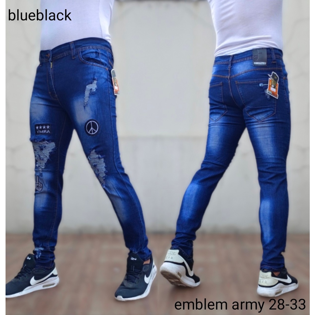 Vogstyle Men's Distressed Ripped Skinny Jeans - Slim Fit, Printed Denim, Straight Leg, Multiple Sizes - View #6