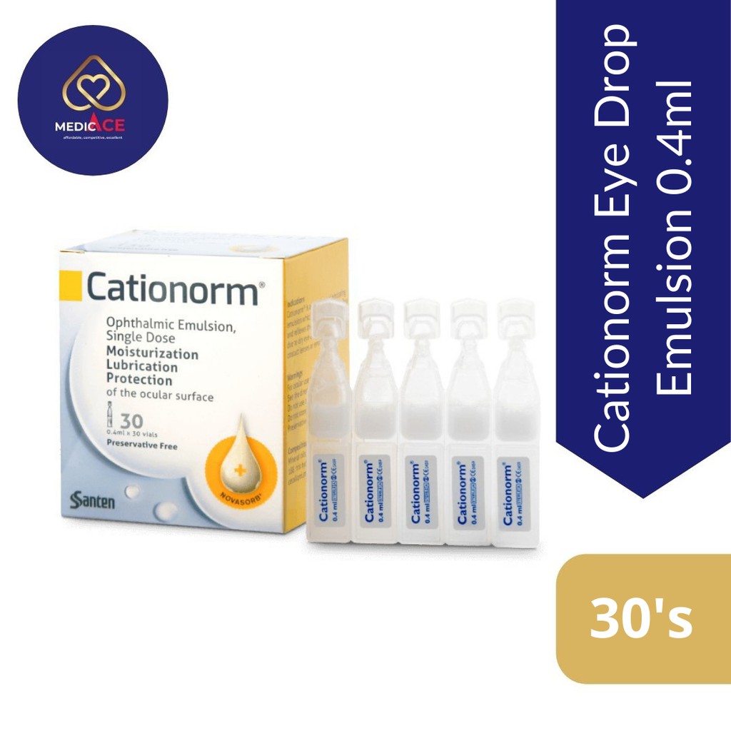 Cationorm Eye drops Emulsion 0.4ml 30's (Exp 01/2025) Shopee Malaysia