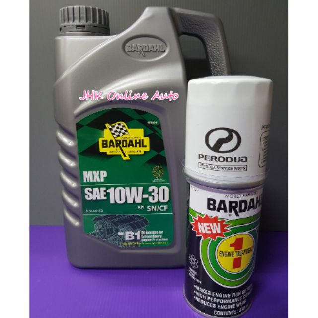 BARDAHL ENGINE OIL 10W30 API SN/CF 3LITRES Add oil filter perodua