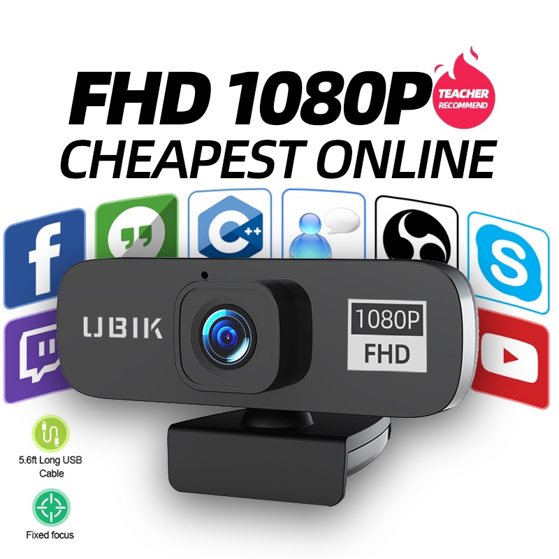 UBIK C10 FULL HD 1080P Webcam Web Camera with Microphone 360 Degree for ...