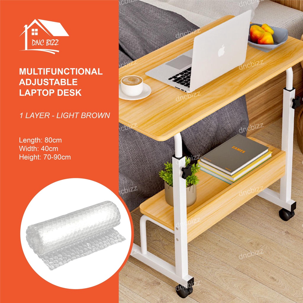 「Stock Ready in M’sia」L60/80cm Adjustable Bedside Laptop Table Sofa