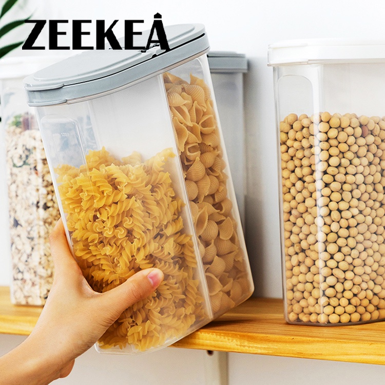 Zeekea 2L/2KG Kitchen Rice Dispenser Storage Container Food Container ...