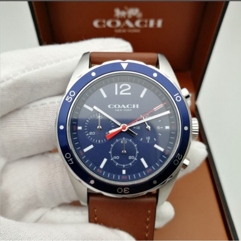 Authentic Coach Luxury Leather Strap Men's Watch 14602070 14602038 ...