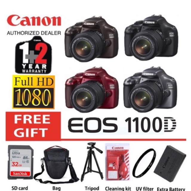 canon eos 1100d kit 18-55 IS original Full combo student set free 32gb ...