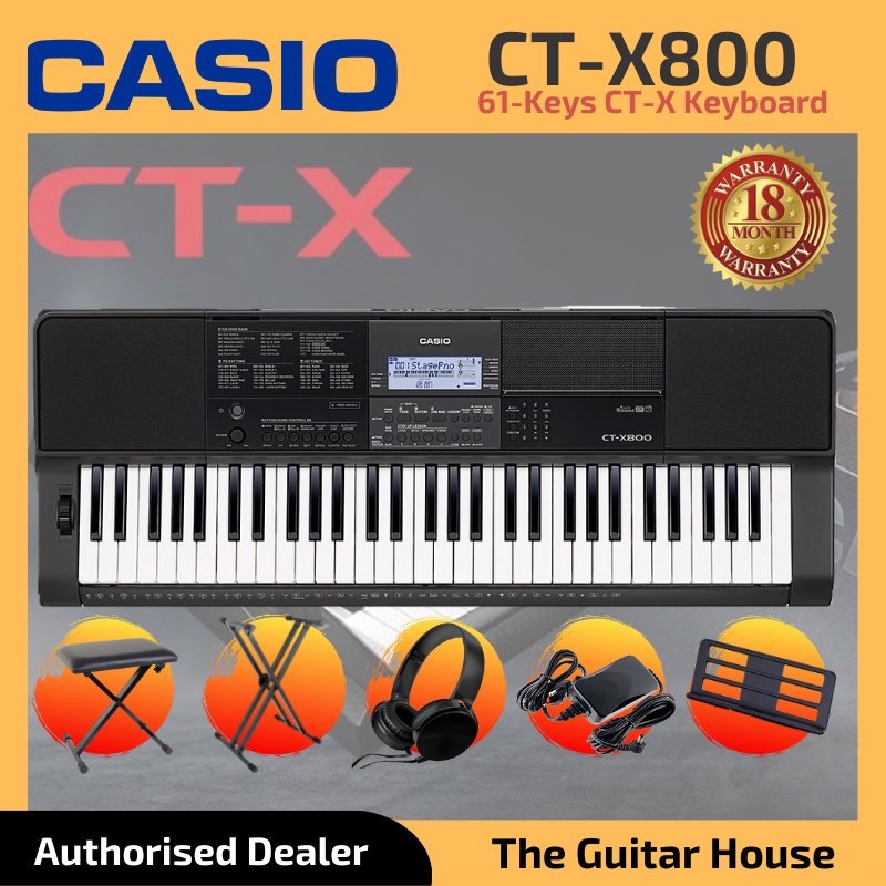 Casio CT-X800 Portable Keyboard Black (CTX800) (CT X800) | Shopee Malaysia