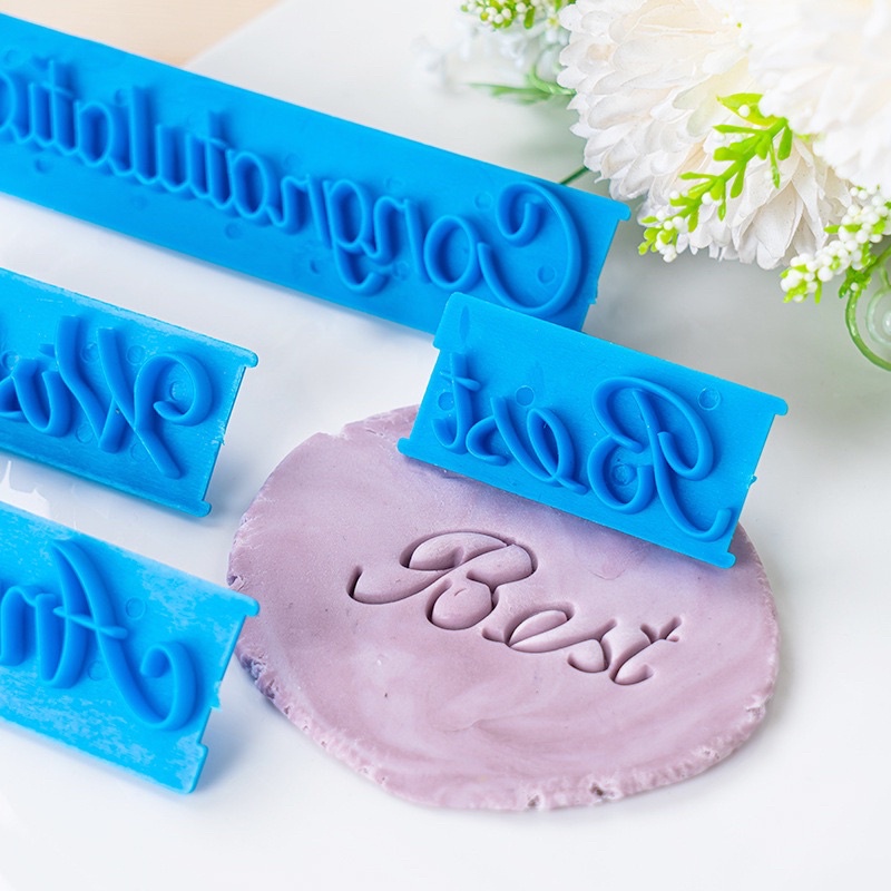6pcs/set Blue Happy Birthday Congratulation Anniversary Cake Cookie