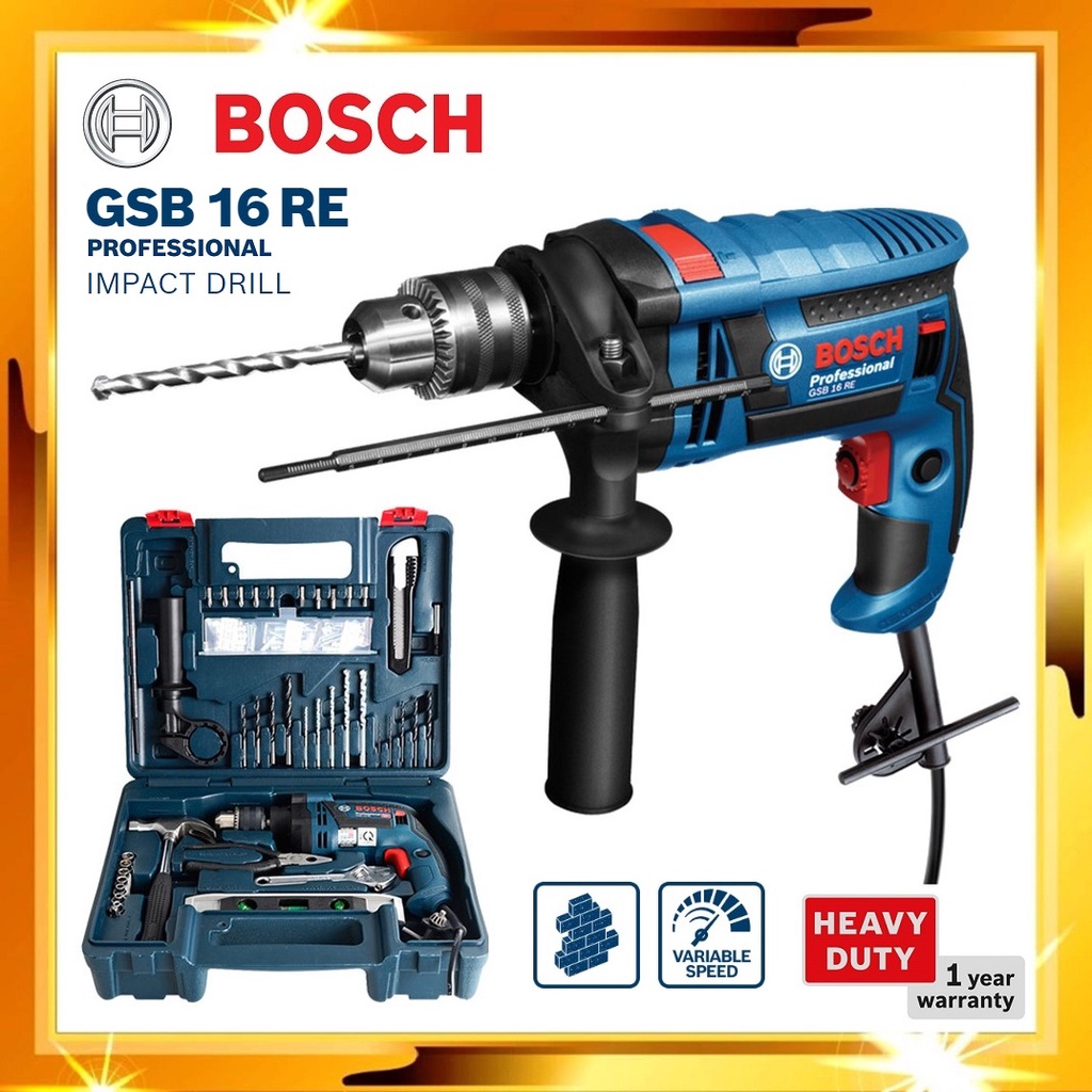 Bosch GSB16RE 750W 16mm Impact Drill C W Full Accessories Set