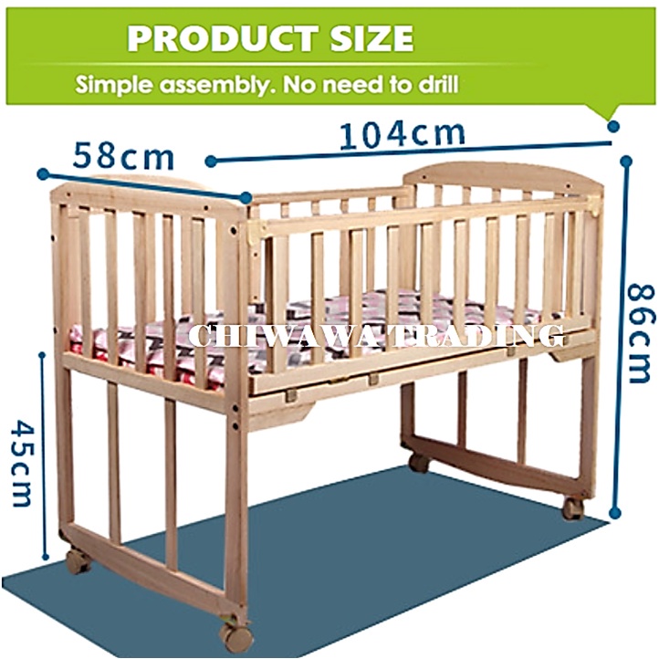 Size of outlet baby cot