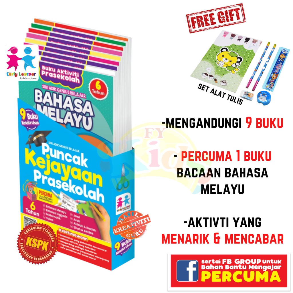 Buku Aktiviti Prasekolah-SIRI ADIK GENIUS BELAJAR 6 TAHUN-Buku-Buku ...