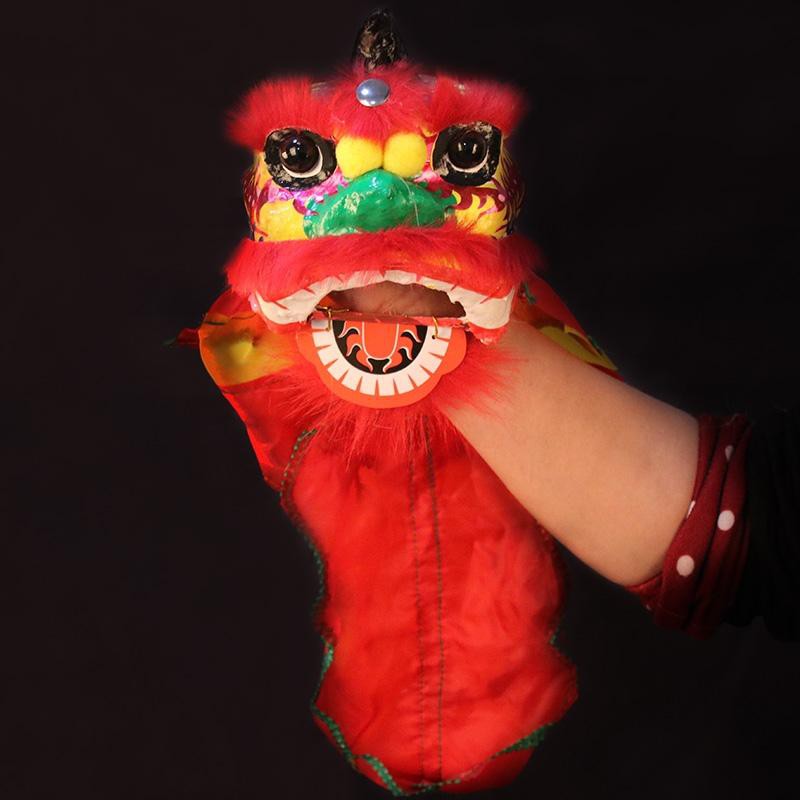 拳头狮 手偶舞狮 舞狮 儿童醒狮 儿童舞狮头 新年玩具 Hand puppet lion dance Children