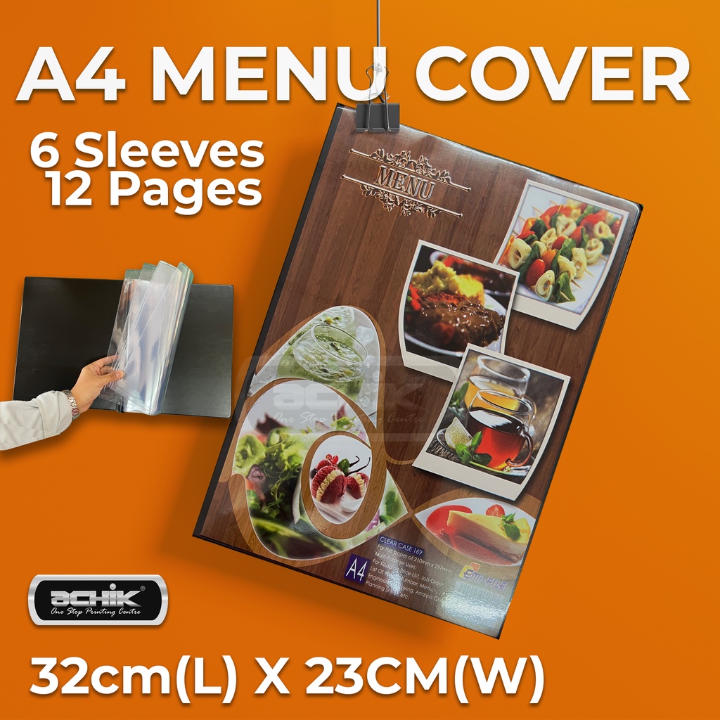 High Quality Menu Book ( buku menu ) A4 Restaurant Cafe Transparent