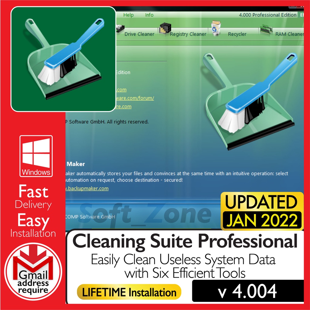 Cleaning Suite Professional 4.004 Clean Useless System Data with Six