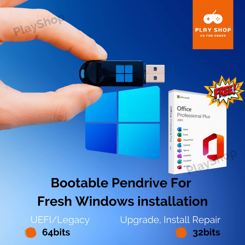 USB 32GB Bootable Installer Windows 10 8.1 7 [ Pro | Home | Enterprise ...