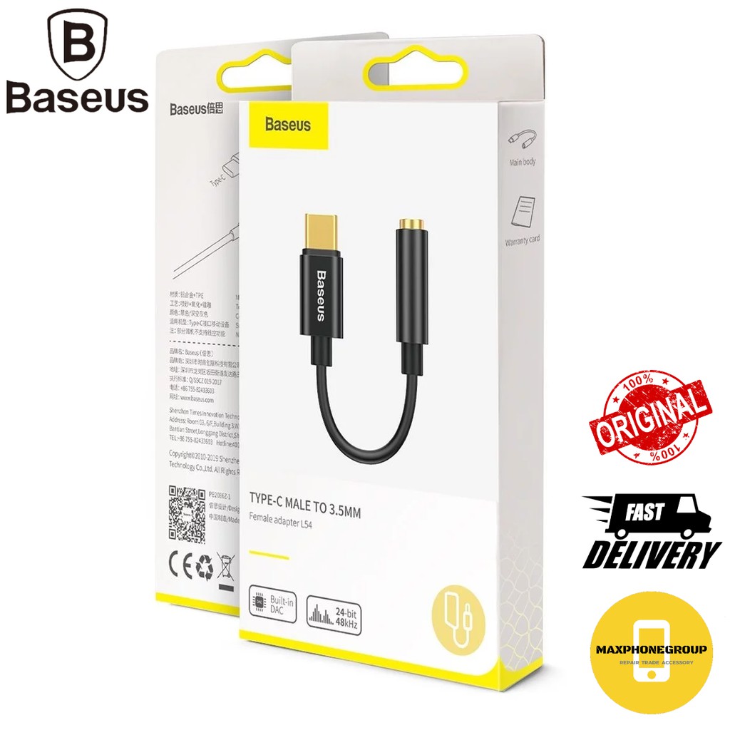 Baseus L54 Female Adapter Type-C Male to 3.5mm Adapter Type-C to AUX ...