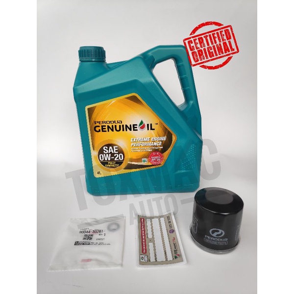 100% Original Perodua 0W-20 4L Bezza 1.3/New Myvi/Aruz Engine Oil ...
