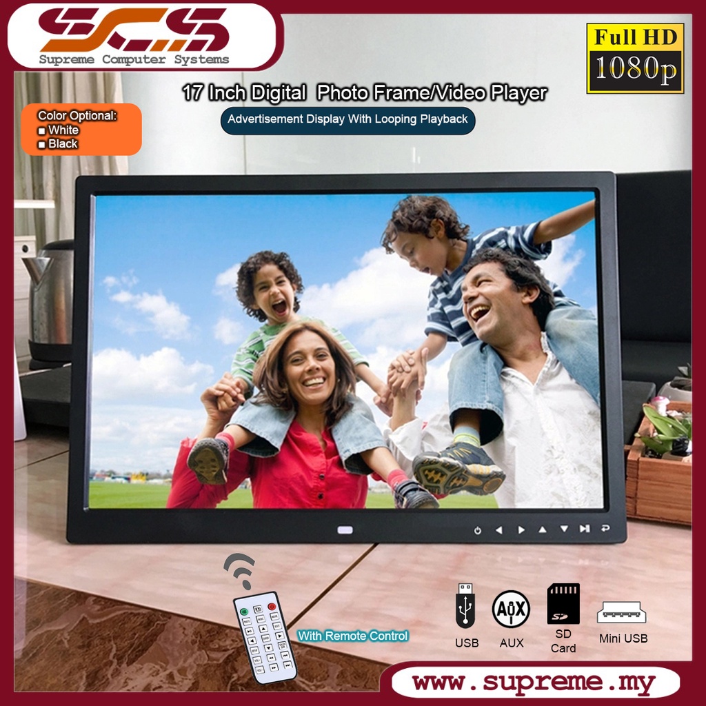 17 Inch Digital Photo Frame & Video Player / Advertisement Display With ...