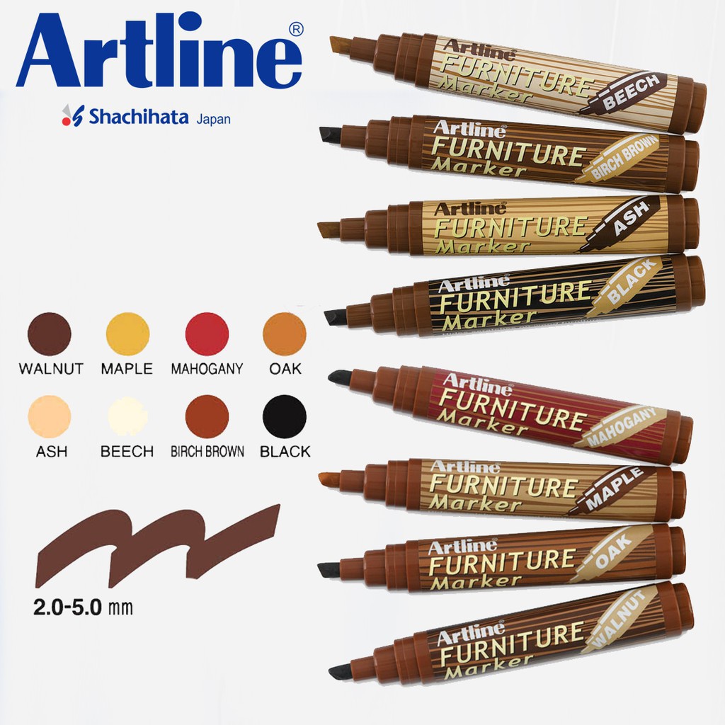 ARTLINE FURNITURE MARKER EK-95-BLACK, WALNUT, MAPLE, ASH, BEECH, MAHOGANY, OAK & ANTHRACITE