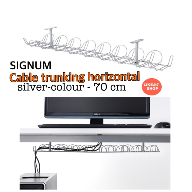 SIGNUM Cable management, horizontal, silver color - IKEA