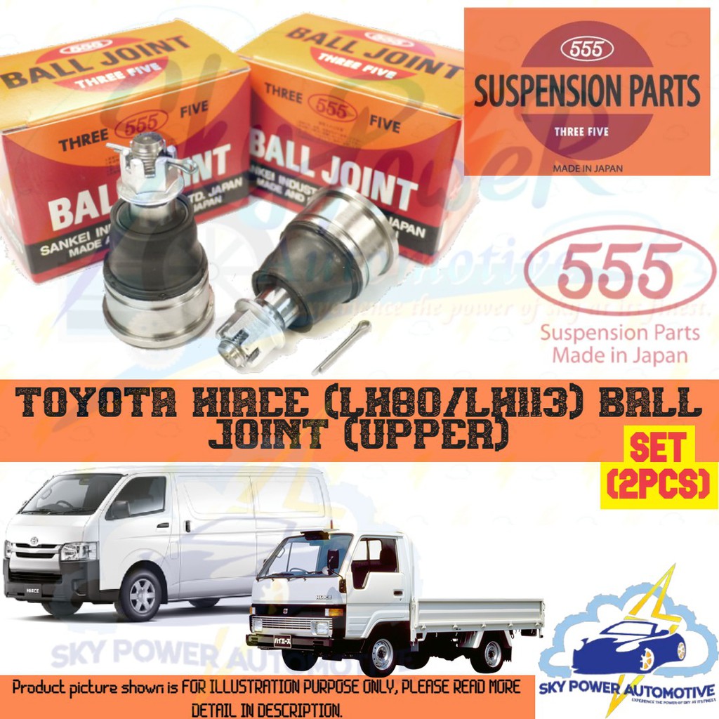 TOYOTA HIACE (LH113/LH80) 555 JAPAN BRAND BALL JOINT (SET 2PCS) (UPPER ...