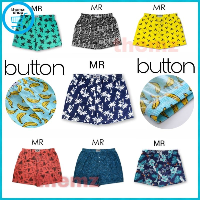 Mr Boxer Men With front Button/Boxer Underwear Seluar Dalam Pendek ...