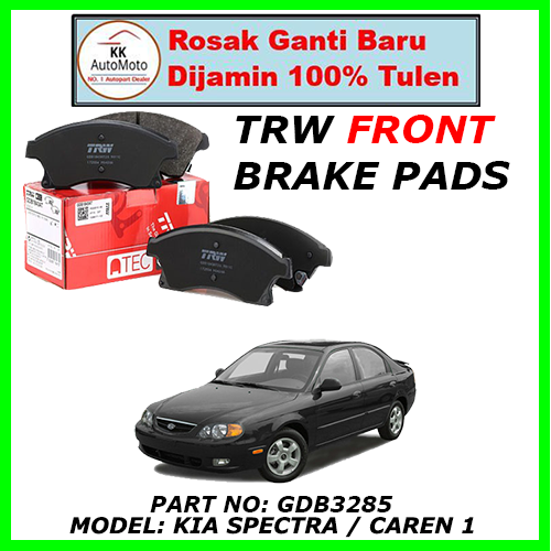Kia Spectra / Caren 1 TRW Front Brake Pads ( GDB3285 ) Shopee Malaysia