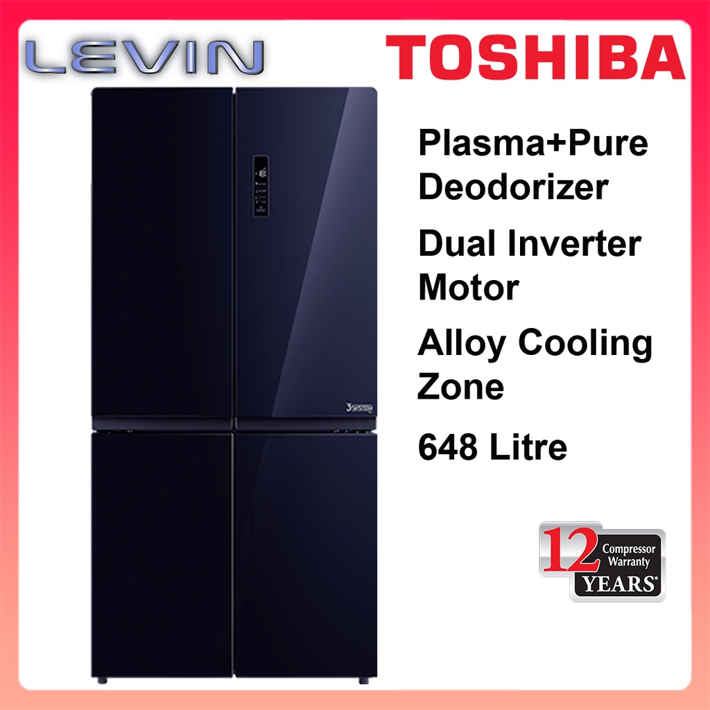 648L Toshiba 4 Doors Fridge Dual inverter Peti Sejuk 4 Pintu