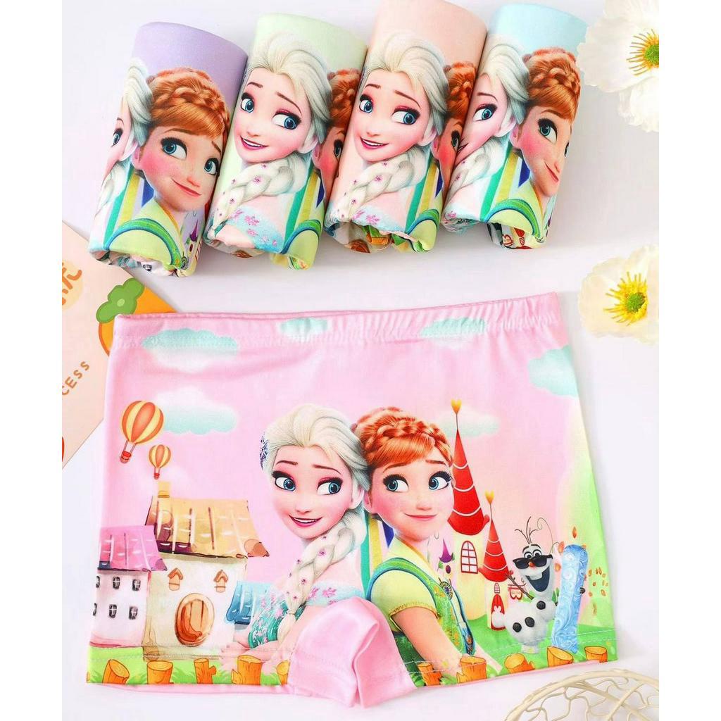 4Pcs Disney Anna Elsa Princess Girls Kids Panties Cartoon Cute