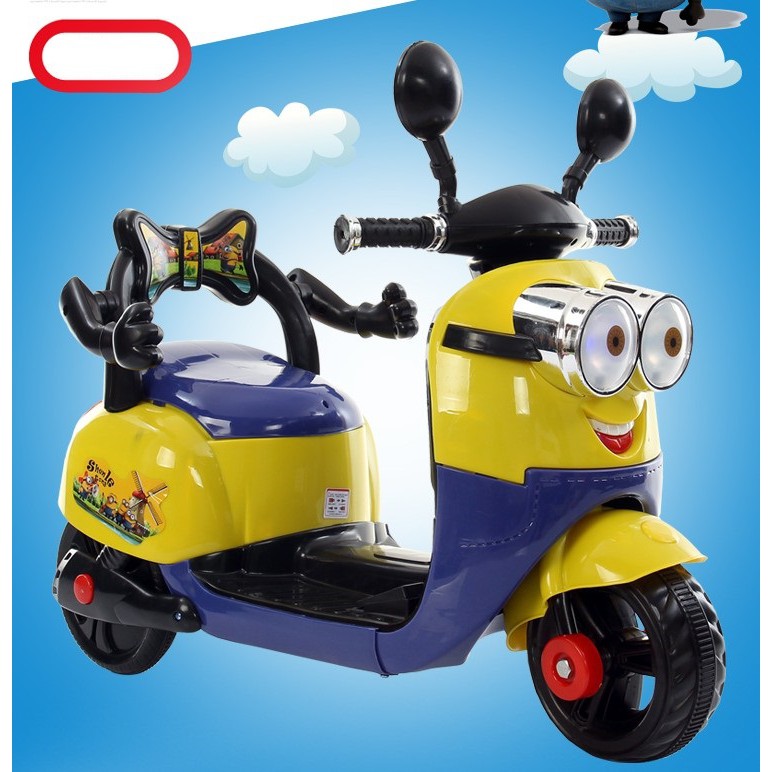 Malaysia Readystock Children Kids Electric Minion Scooter Ride On Motor Bike children car rechargeable