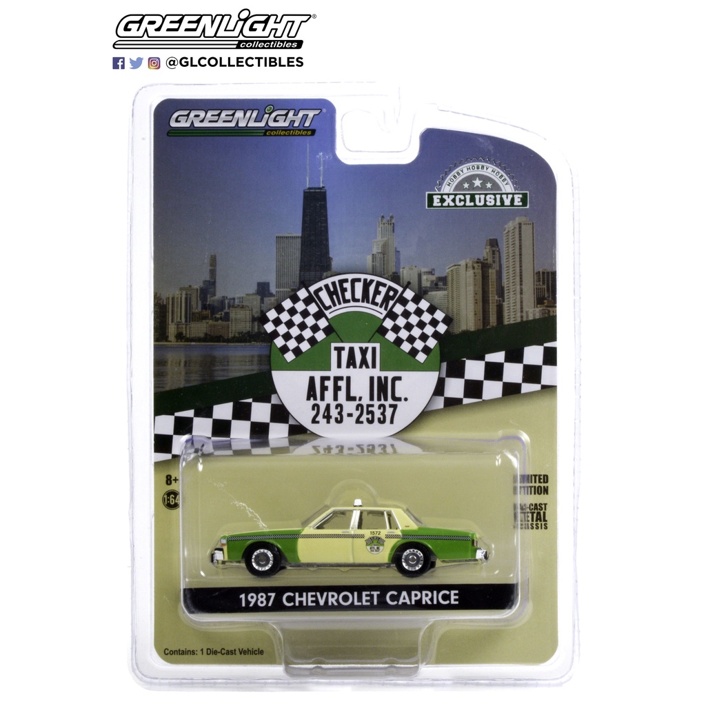 Greenlight Hobby Exclusive 1:64 1982 Checker Marathon Chicago Checker Taxi &ndash; Diecast Nuovo