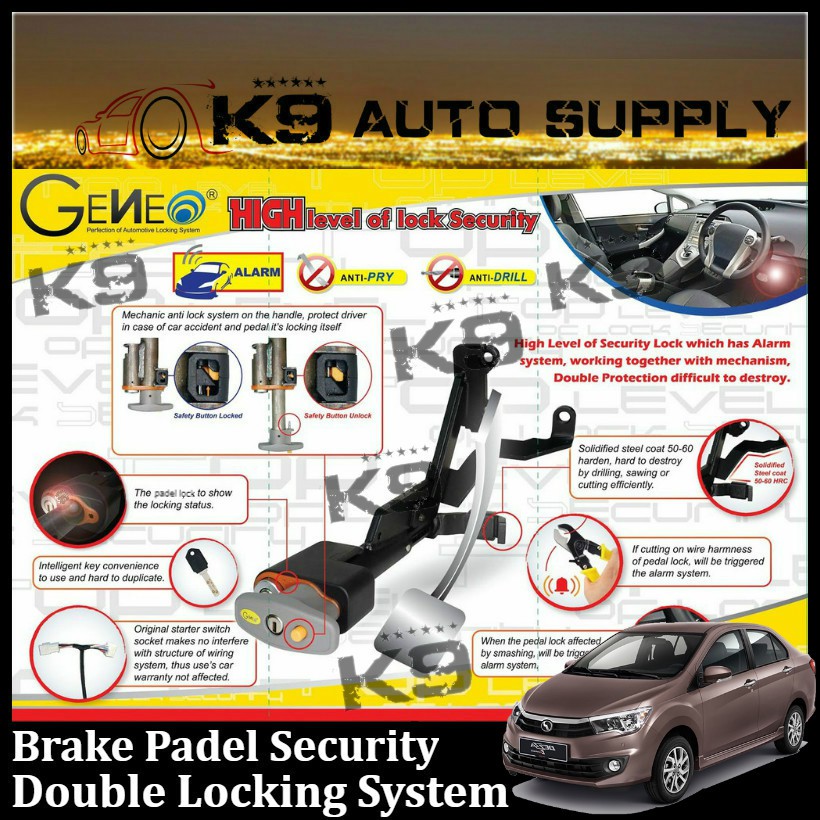 Perodua Bezza (Push Start/Key Start)High Security AntiTheft Brake