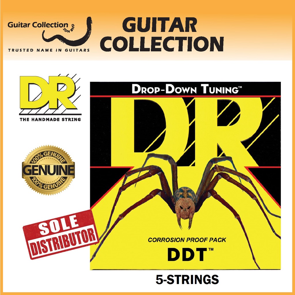 DR Strings DDT5-45 DROP DOWN TUNING Stainless Steel Bass Strings | 5 ...