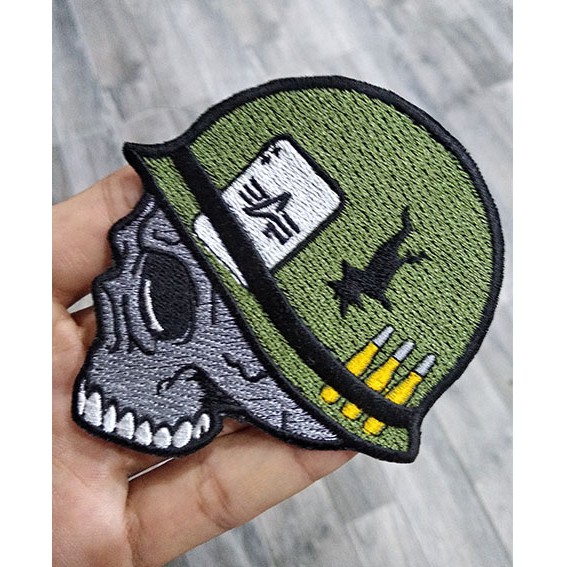 Alpha Industries Skull Embroidered Patch Shopee Malaysia