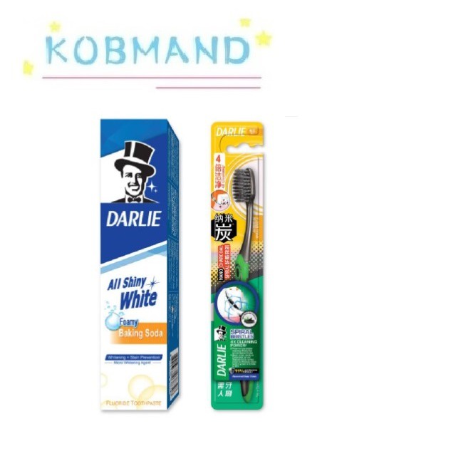 Darlie All Shiny White Baking Soda Toothpaste 140g And Charcoal Spiral