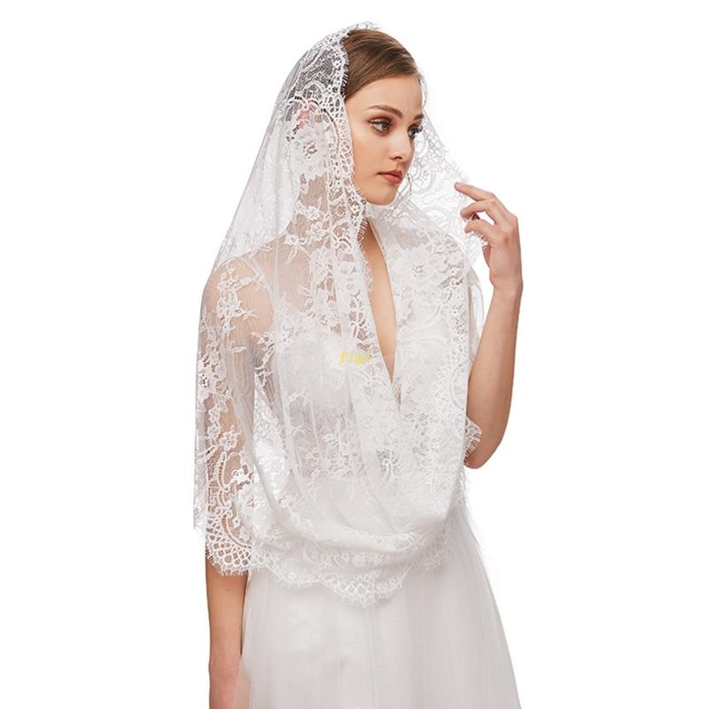 flgo Church Veil Mantilla Scarf Latin Mass Lace Veils for Confirmation ...