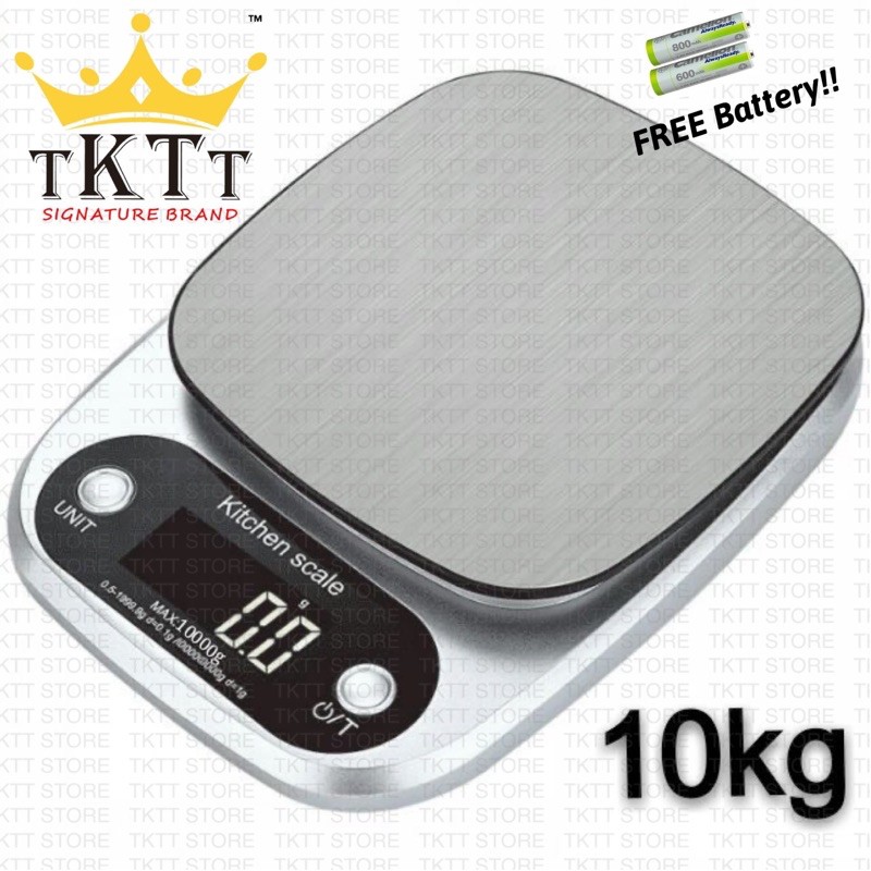 TKTT 10kg 1g Digital Scale Kitchen Weighing Machine Bakery Scale ...