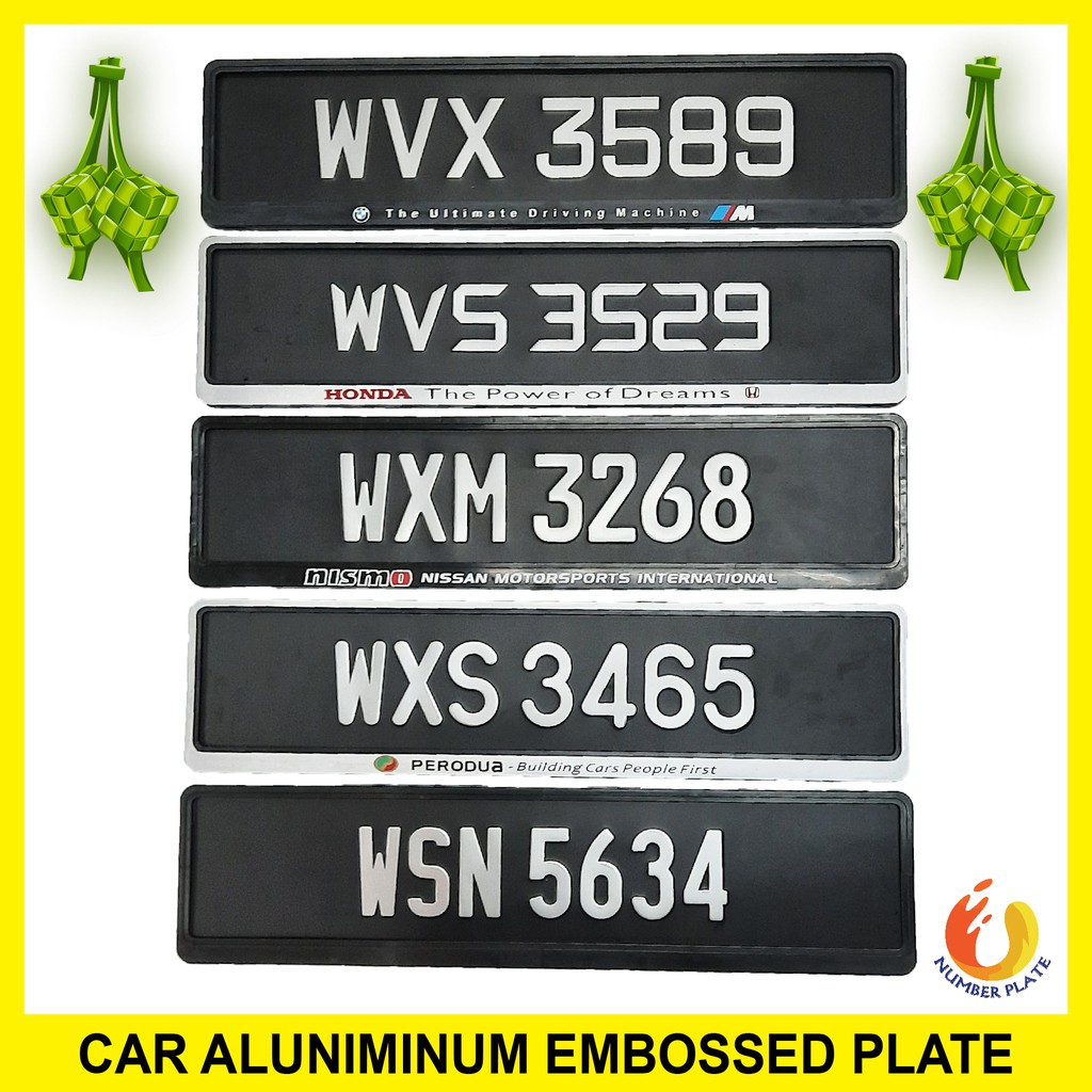 [6.6 SALE] Aluminium Embossed Car Number Plate Shopee Malaysia