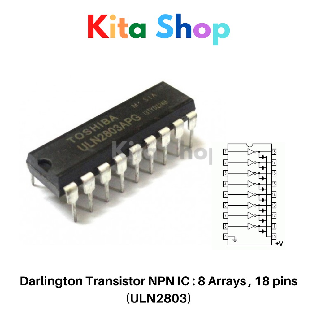 ULN2803 Darlington Transistor NPN IC (8 Arrays , 18 pins) | Shopee Malaysia