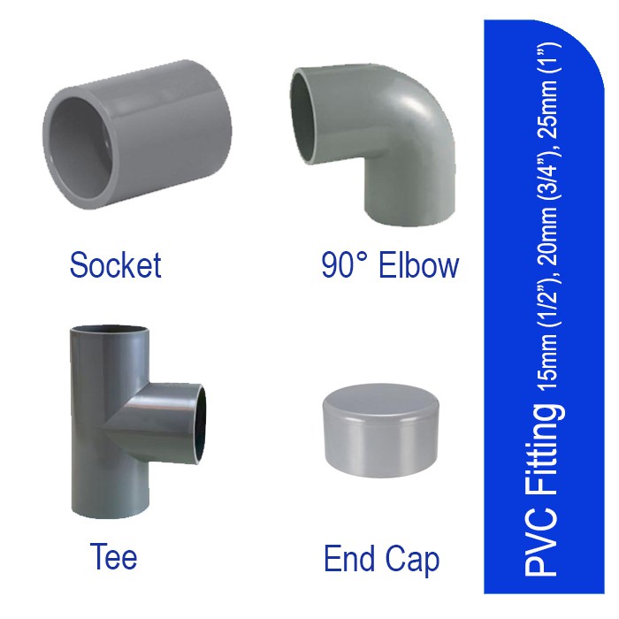 PVC Fitting B.B.B-Socket/ Elbow/ Tee/ End Cap/ Plug/ Valve Socket/ P/T ...