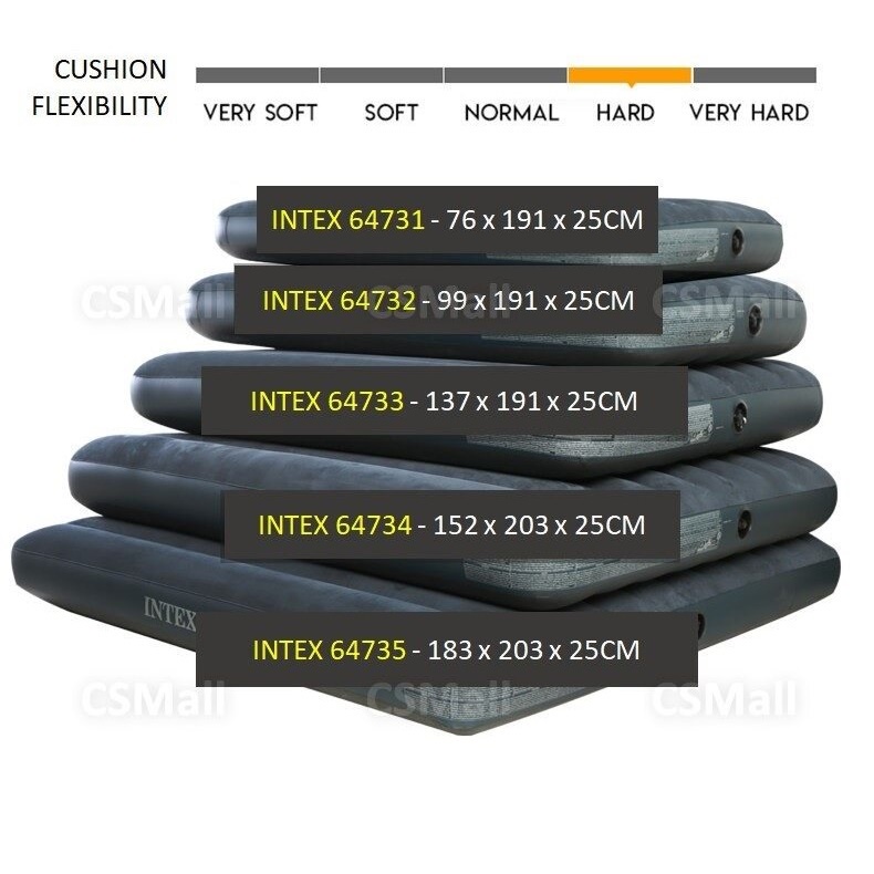 (76cm/99cm/137cm/152cm/183cm x 191x25cm) INTEX Inflatable bed 68758 ...