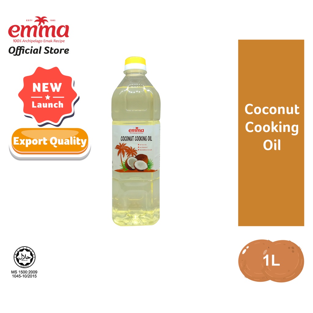 NEW Export Quality Emma Minyak Masak Kelapa 1L, Emma Coconut Cooking