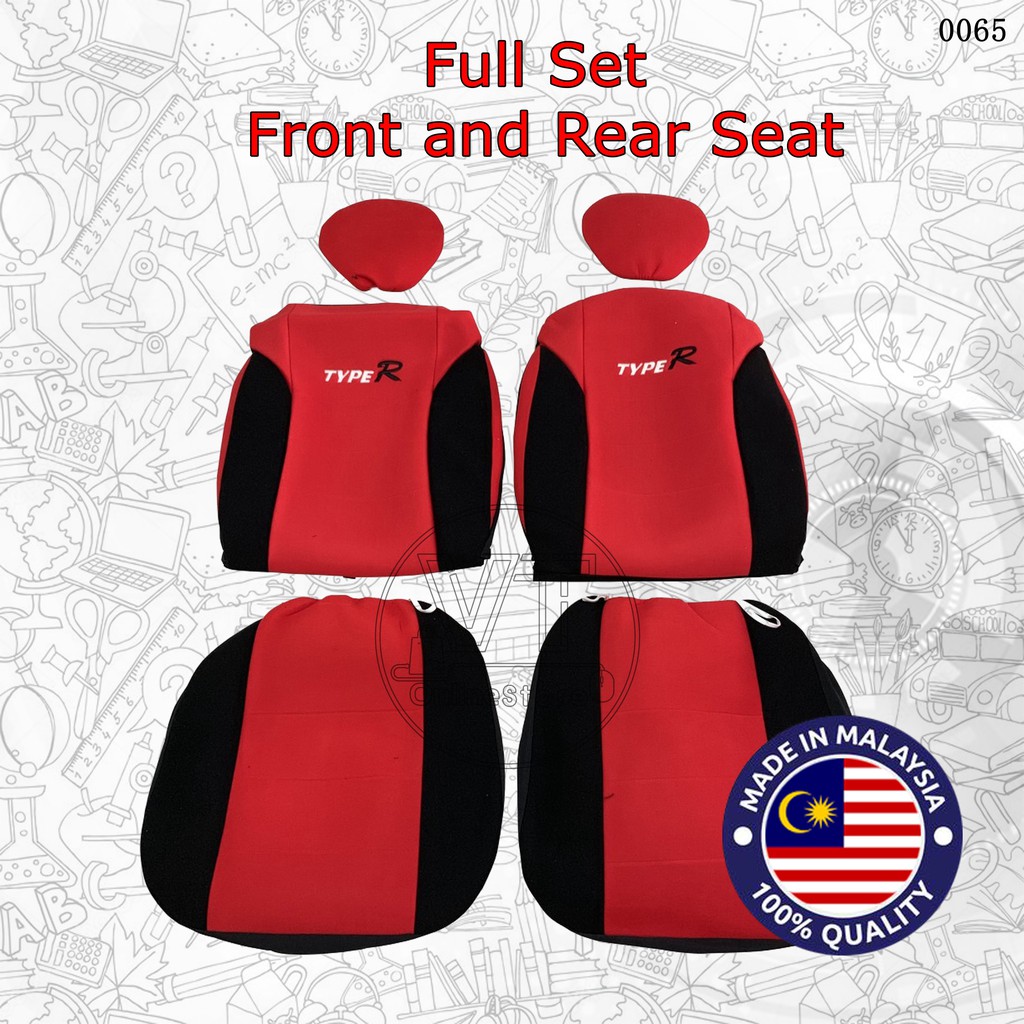 Universal For Wira Saga Type R Full Set Seat Cover Fabric Kain Full Set ...