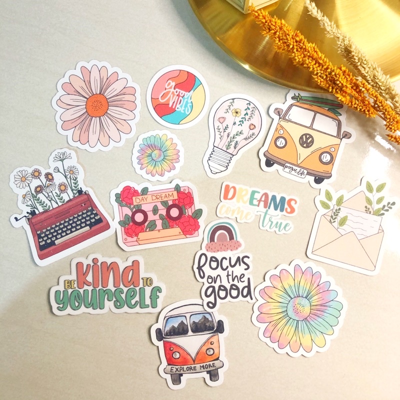 AESTHETIC GLITTER LAMINATED STICKER (water proof, scratch proof ...