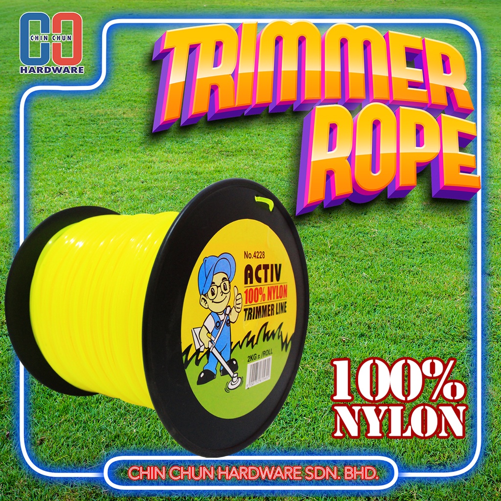 YELLOW NYLON TRIMMER LINE GRASS CUTTER|ROPE|GRASS|STRING|TALI|RUMPUT ...