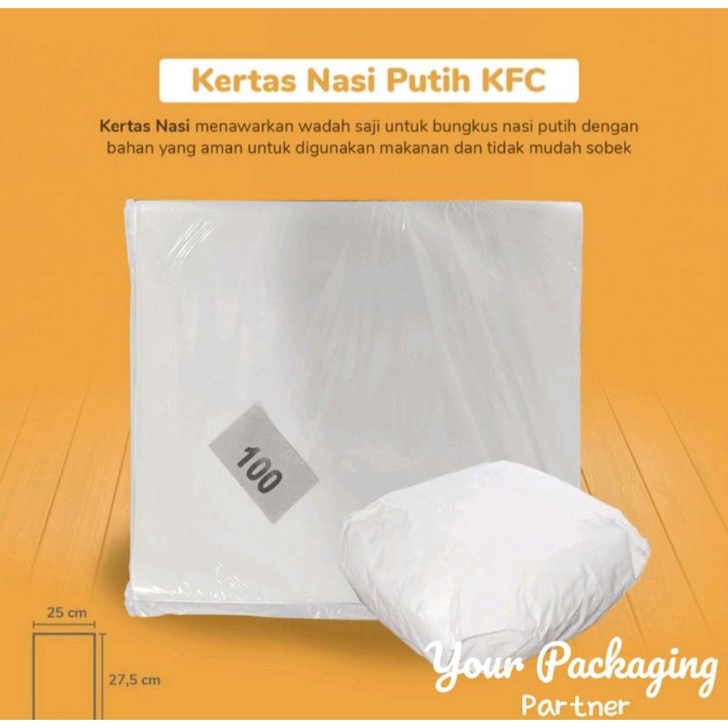 PUTIH Kfc Rice Paper Mcd Burger Kebab Paper White Rice Wrapping Paper ...