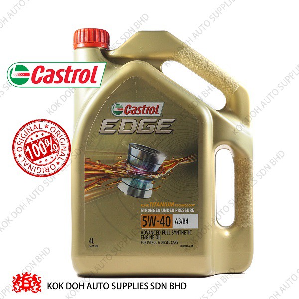 Castrol EDGE 5W-40 4L Fully Synthetic Engine Oil