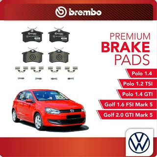 BREMBO Rear Pads (1 set) - Compatible with VW Polo 1.2 TSI'10