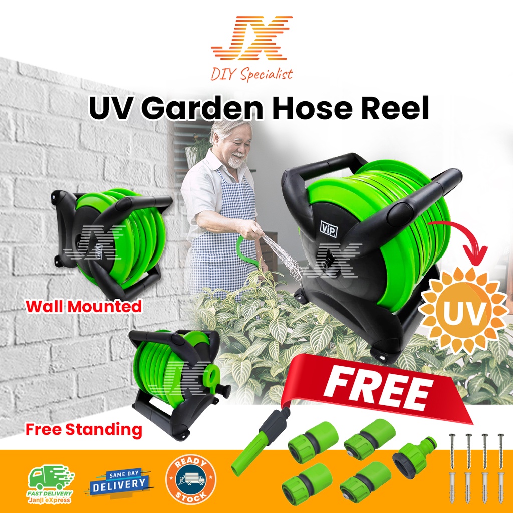 ViP Stackable Garden Hose Reel Set 20Meter 15Meter with wall mounting UV Garden  Hose Roller