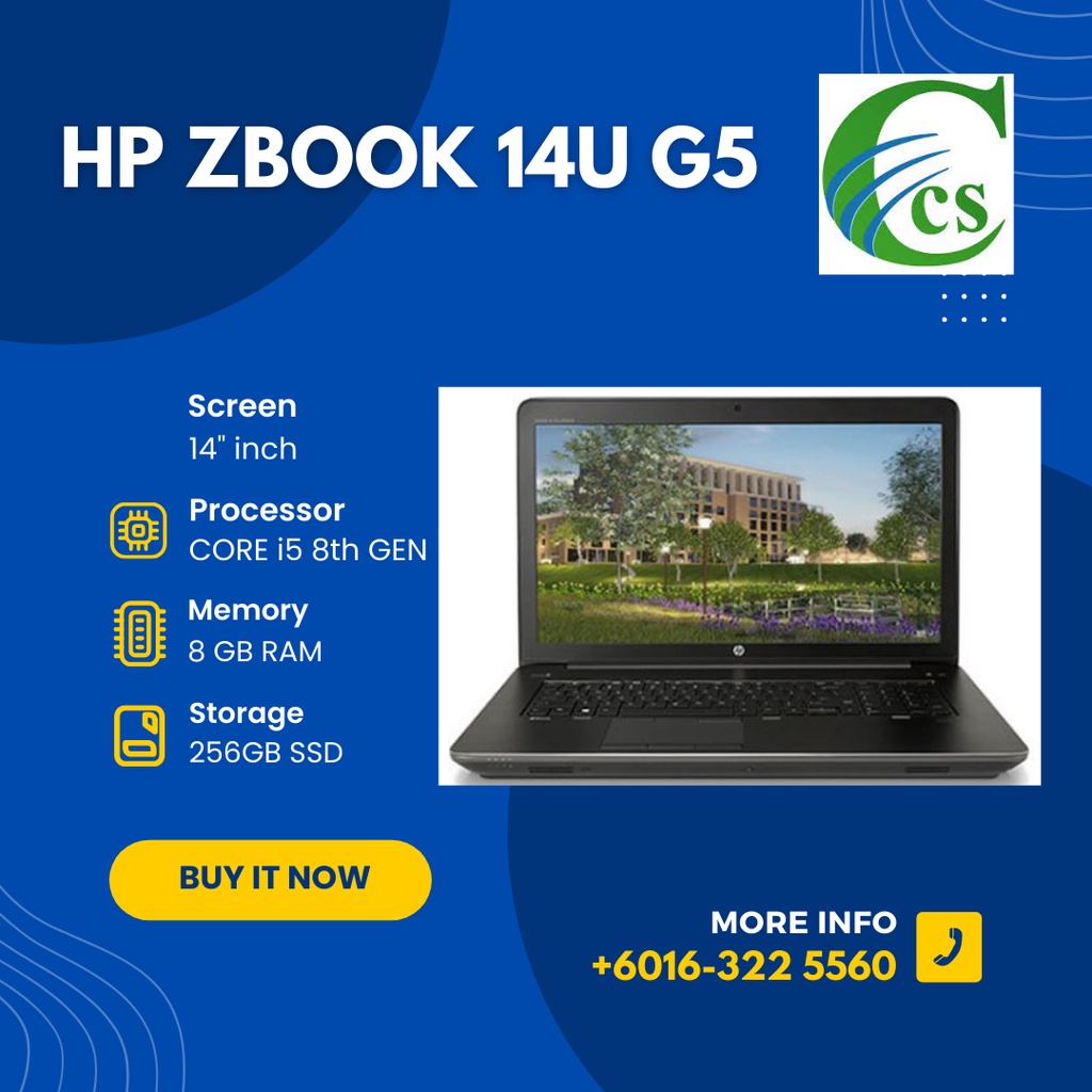 Hp Zbook 14u G5 Core I5 8th Gen Laptop Used Shopee Malaysia 4405