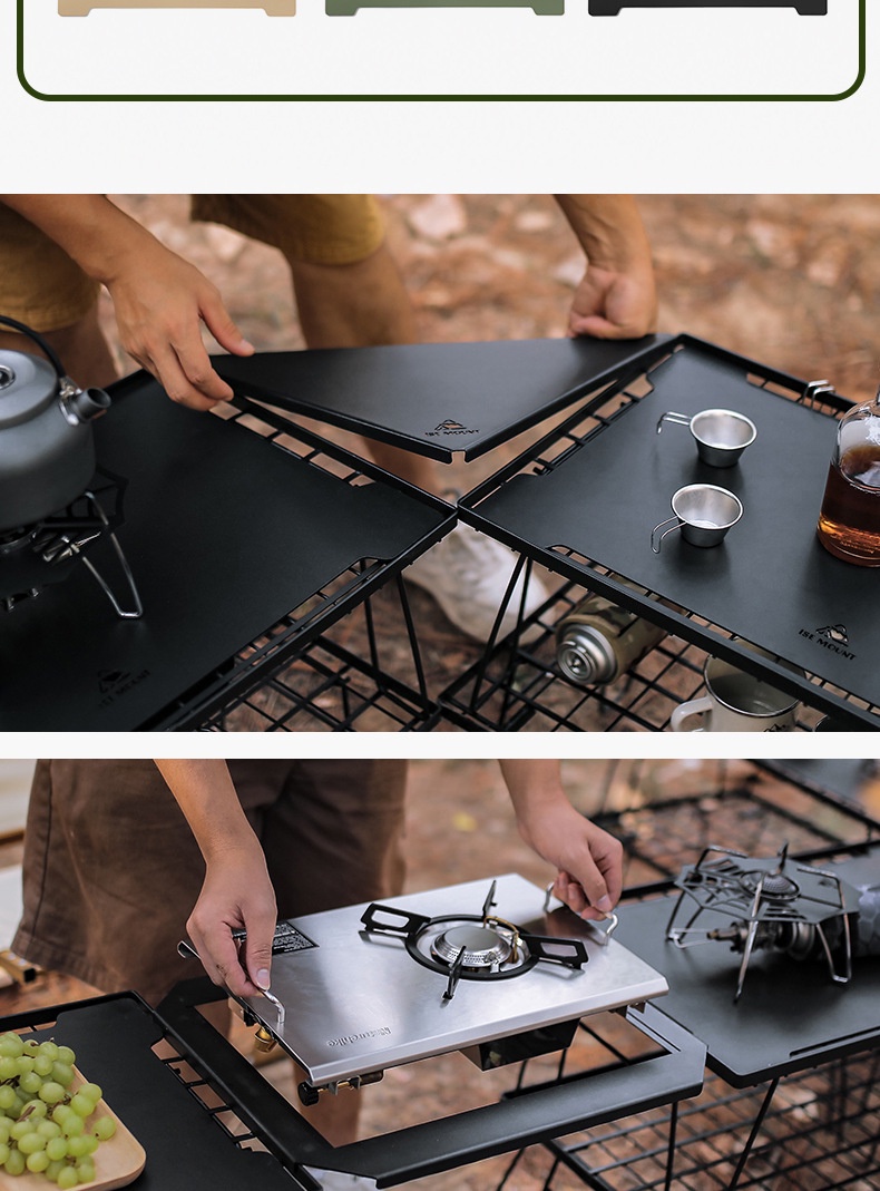 Iron Steel Mesh Camping Rack Table Foldable Portable Stacking Storage ...